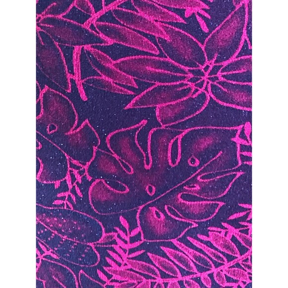 NWT. Y2K FINESSE U.S.A. MONSTERA Print Glitter Dress W/Lettuce Trim & Hem. S-M - Picture 7 of 10